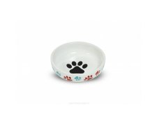 Yarro ceramiczna miska dla psa lub kota w kolorowe łapki 14x4,5cm