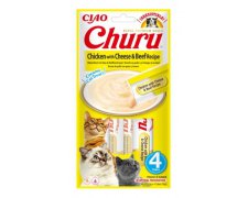 Inaba Churu Chicken, Cheese, beef bezzbożowy przysmak dla kota z kurczakiem, serem i wołowiną 4x14g