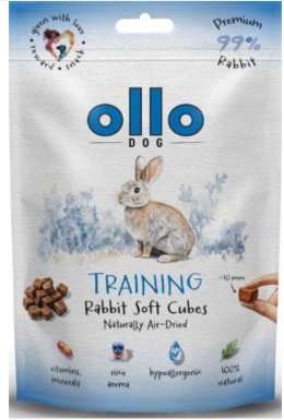 Ollo Air Dried Training Rabbit Cubes 100% królika monobiałkowy przysmak dla psa 80g