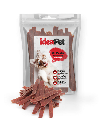 IdeaPet Paski wołowiny dla psa 500g