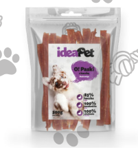 IdeaPet Paski z kaczki dla psa 500g