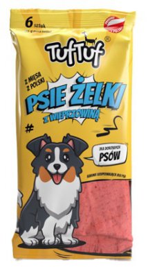 Tuf Tuf Psie Żelki paski z wieprzowiną 6szt.