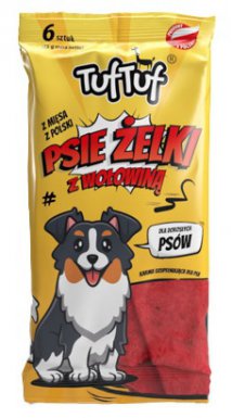 Tuf Tuf Psie Żelki paski z wołowiną 6szt.