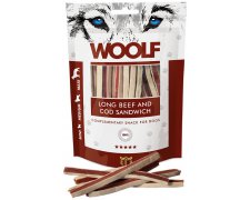 Woolf Long Beef and Cod Sandwich przysmak dla psa z wołowina i dorszem 100g