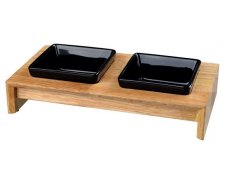 Trixie Bowl Set Zestaw misek ceramicznych na drewnianej podstawie