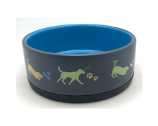 Yarro Psia zabawa miska ceramiczna dla psa na silikonowej podstawie 16x6cm