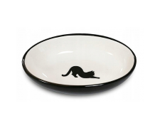Yarro miseczka ceramiczna owalna dla kota czarna 15,5x11x4cm
