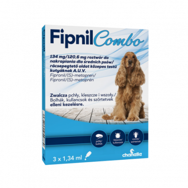 Fipnil Combo M 1,34 ml Krople na pchły i kleszcze dla psa o wadze 10-20kg 3 pipety