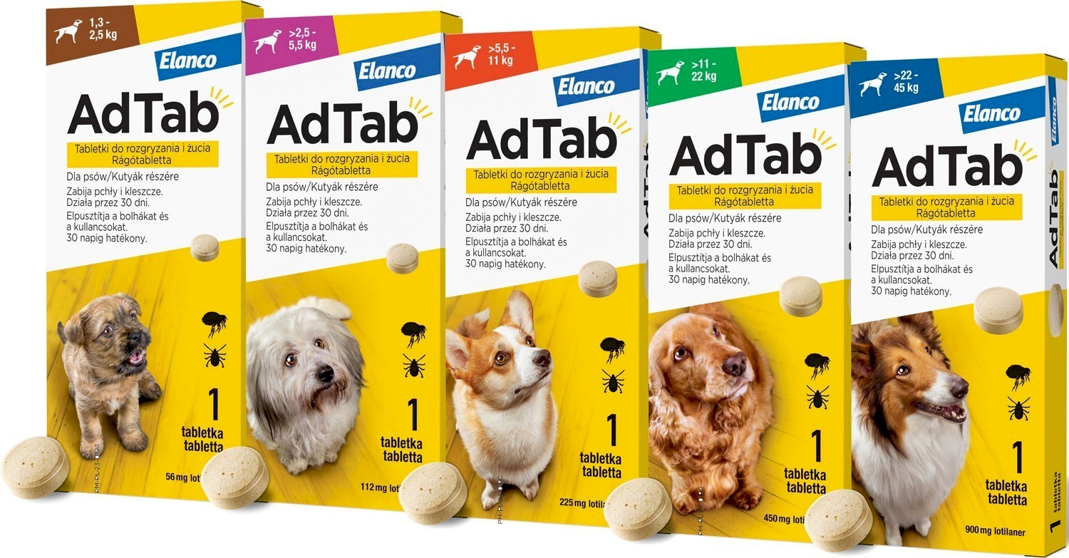 Elanco Adtab tabletki przeciw kleszczom dla psów 