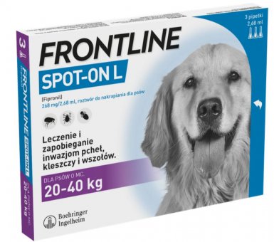 Frontline Spot On Pies L 20-40 kg trójpak L 3x2,68 ml