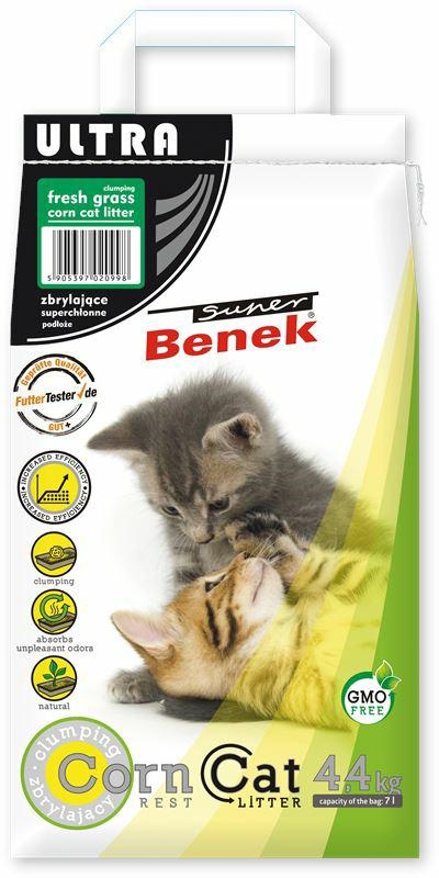 Super Benek Corn Cat Ultra kukurydziany drobnoziarnisty żwirek dla kota 7L