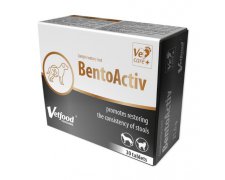 Vetfood Bentoactive wsparcie w trakcie biegunek i niestrawności związanych z nieprawidłową absorpcją wody w jelitach 30tabletek 