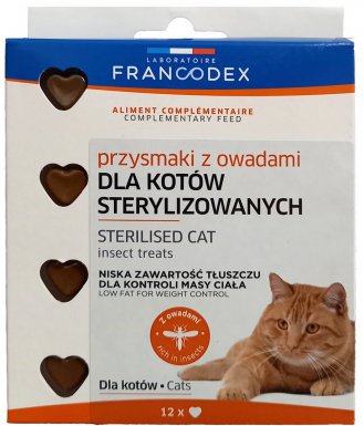 Francodex Przysmaki z owadami dla kota po sterylizacji 12 sztuk