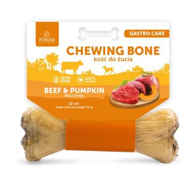 Pokusa Chewing Bone Gastro Care skóra wołowa i dynia 12cm