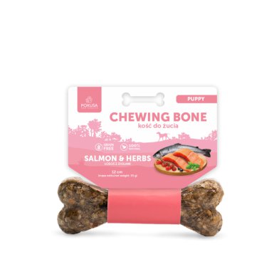 Pokusa Chewing Bone Puppy kość do żucia dla szczeniąt łosoś i pomidor 12cm