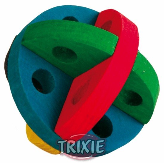Trixie drewniana piłka na smakołyki dla gryzoni 8cm