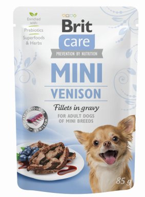 Niska cena! Brit Care Mini Venision saszetka z dziczyzną dla psa 85g