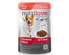 Nutrilove Premium Gotowane na parze delikatne fileciki w sosie dla psa saszetka 85g