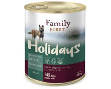 Family First Holidays Duoprotein dla psów dorosłych, jagnięcina, królik, marchew