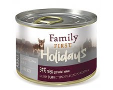 Family First Holidays dla psów dorosłych małych ras, jagnięcina, gęś, jabłko 200g