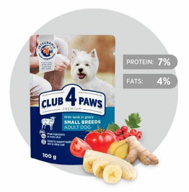 Club4Paws Premium Adult Small Breed saszetka dla dorsłego psa małych ras w sosie 100g