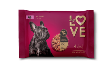 My love pełnoporcjowa karma dla dorosłych psów z indykiem 4x100g