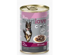 Nutrilove Premium kawałki z cielęciną i indykiem w pysznym sosie dla psa 415g