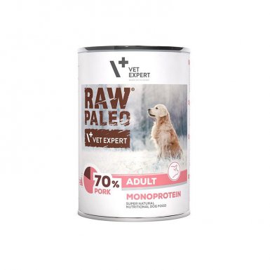 VetExpert RAW PALEO Adult puszka dla dorosłego psa z wieprzowiną 