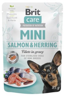 Brit Care Dog Mini Salmon & Herring saszetka dla psów sterylizowanych 85g