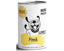 Paka Zwierzaka PEPE Pork puszka z wieprzowiną dla psa 99% mięsa, cennych podrobów oraz rosołu 400g