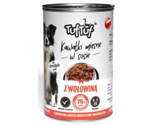 TUF TUF Kawałki mięsne z wołowiną dla psa puszka 415g