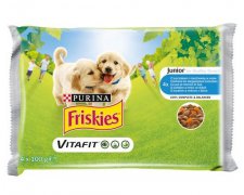 Friskies Dog Junior Kurczak i marchewka w sosie saszetki 4x100g