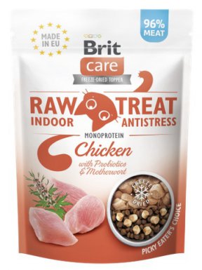 Brit Raw Treat Cat Indoor & Antistress Liofilizowany i monoproteinowy przysmak 40g