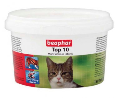 Beaphar TOP 10 Cat -preparat witaminowy z tauryną dla kota 180 tabl.