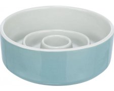 Trixie Slow Feeding miska ceramiczna spowalniająca jedzenie dla psa i kota szaro-niebieska 