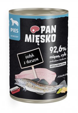 Pan Mięsko Karma mokra dla psa indyk z dorszem