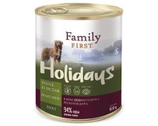 Family First Holidays Duoprotein dla psów dorosłych, indyk, kurczak, marchew