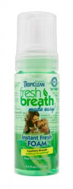 Tropiclean Fresh Breath Clean Teeth Fresh Mint Foams pianka do higieny jamy ustnej dla psówi kotów 133ml 