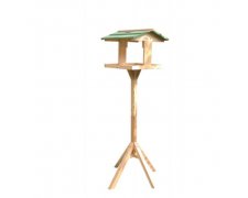 Garden&Fun Drewniany karmnik dla ptaków z lampą solarną 36x34x112cm