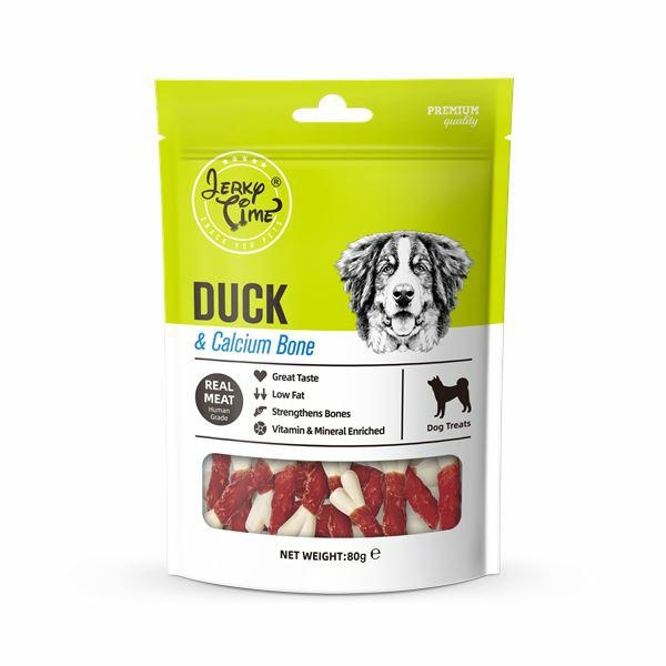 Jerky Time Duck Calcium Bone kosteczki z kaczki pieczony przysmak dla psa z wapniem 80g