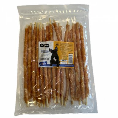 Hau&Miau Pausesnack przysmak dla psa patyk ze skóry owinięty kurczakiem 30cm 500g