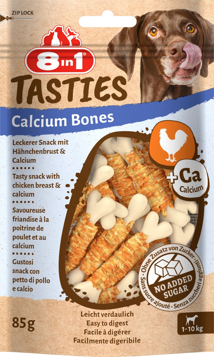 8in1 Tasties Calcium Bones przysmak dla psa kostki z wapniem 85g
