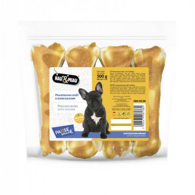Hau&Miau Pausesnack przysmak dla psa, prasowana kość z kurczakiem 500g
