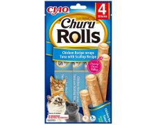 Inaba Ciao Cat Churu Rolls Chicken Wraps Tuńczyk i przegrzebki 40g