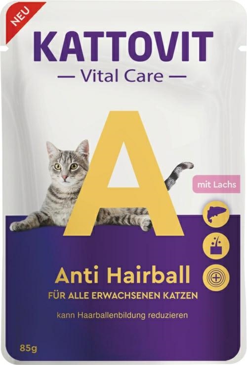 Kattovit Vital Care Anti Herball saszetka dla kota usuwa kule włosowe 85g