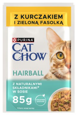 Purina Cat Chow Hairball z kurczakiem i zieloną fasolką w sosie 85g