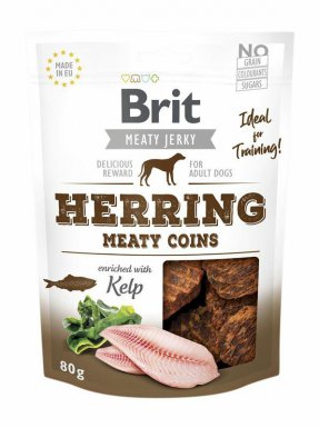 Brit Snack Jerky Herring Coins przysmak dla psa śledz z kurczakiem 80g