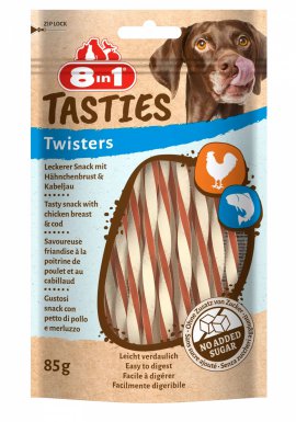 8in1 Tasties Twisters Przysmak dla psa z kurczakiem i dorszem 85g