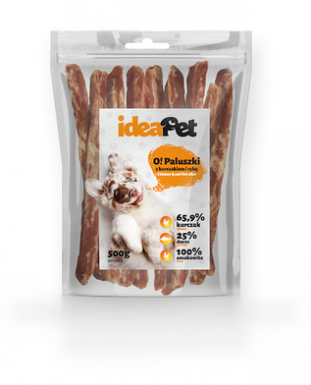 IdeaPet Paluszki z kurczakiem i rybą dla psa 500g