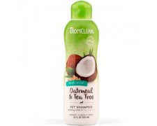 Tropiclean Oatmeal & Tea Tree Medicated Shampon kojący skórę i łagodzący podrażnienia 355ml